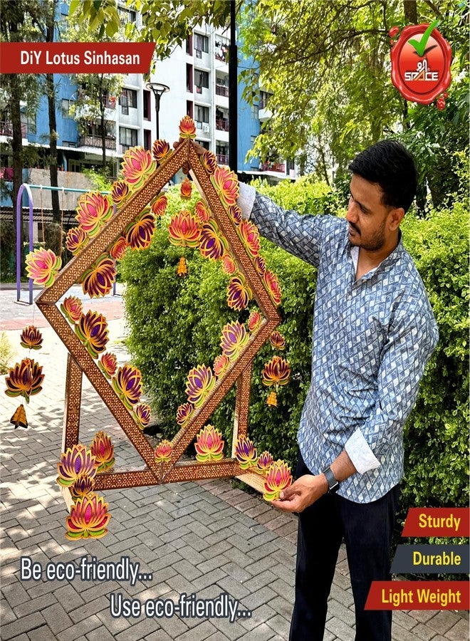 Shree SPACE Lotus Sinhasan DIY Paper 3D Craft Makhar Kit | Ganesh Festival | Ganesh Jayanti | Ganesh Puja | Maghi Ganeshotsav | Unique 3D Decoration - Image 4